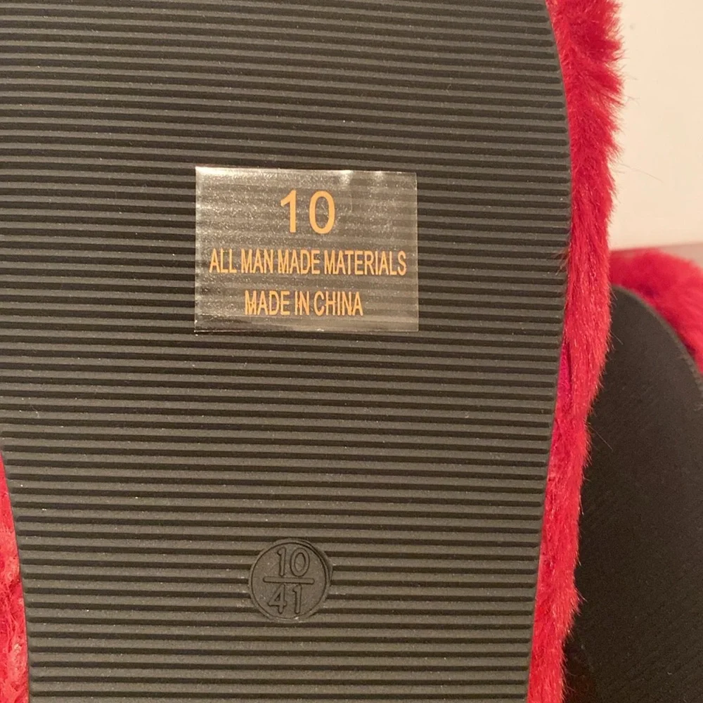 Brand New Miss Morei Red Open Toe Slippers…size 10 - Picture 7 of 8